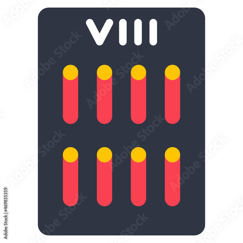 eight of wands flat icon