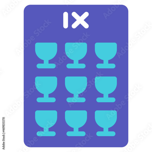 nine of cups flat icon