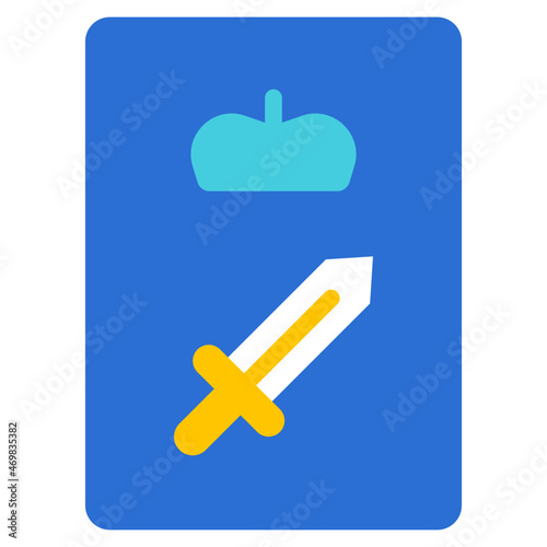 page of swords flat icon