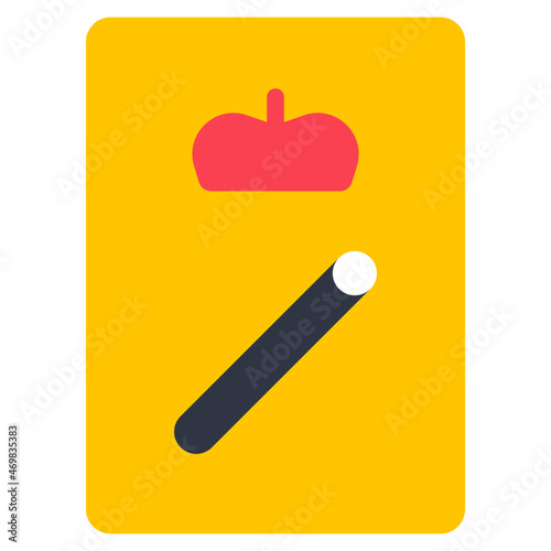 page of wands flat icon