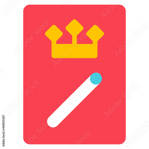 queen of wands flat icon