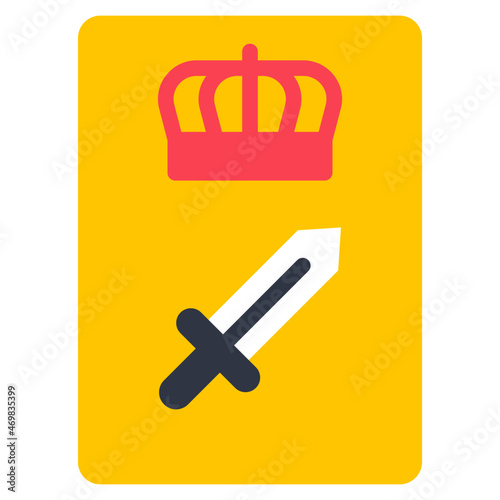 king of swords flat icon