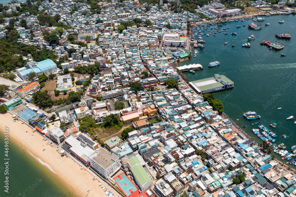 Obraz premium Aerial view of Cheung Chau island in Hong Kong