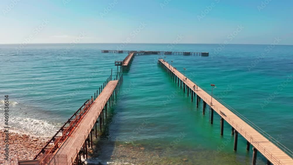 South Australia landmark Rapid Bay Jetty pier aerial view South Australia landmark Rapid Bay Jetty pier aerial view