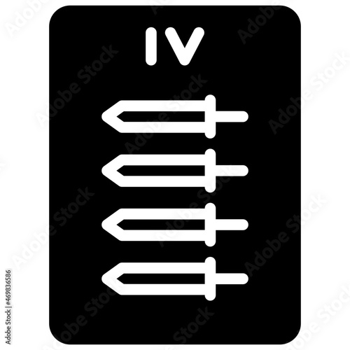 four of swords solid icon