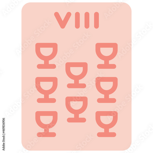 eight of cups two tone icon