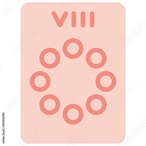 eight of pentacles two tone icon