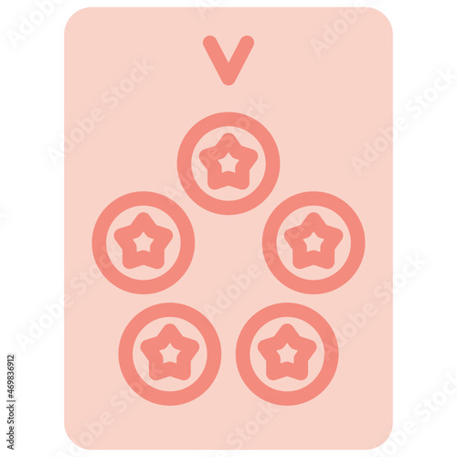five of pentacles two tone icon
