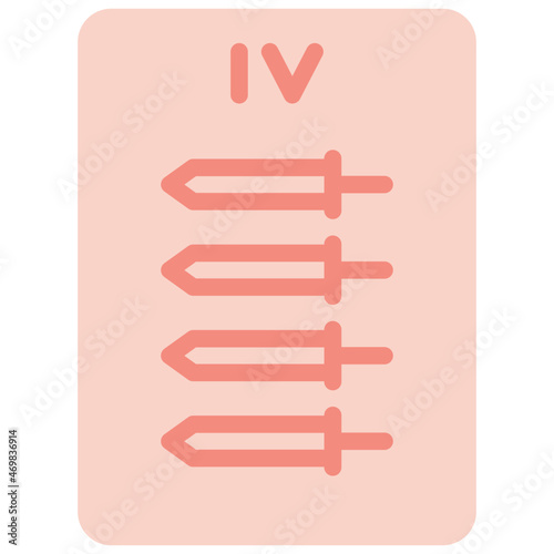 four of swords two tone icon