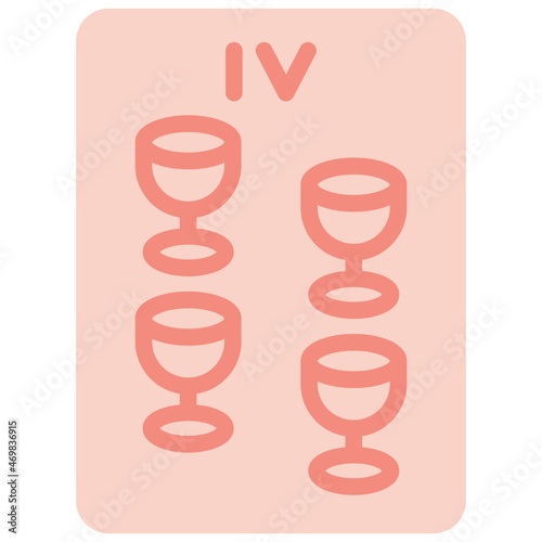 four of cups two tone icon