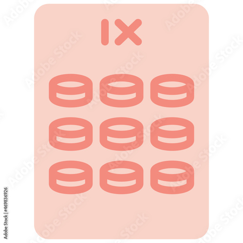 nine of pentacles two tone icon