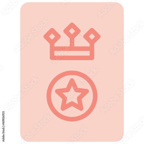queen of pentacles two tone icon