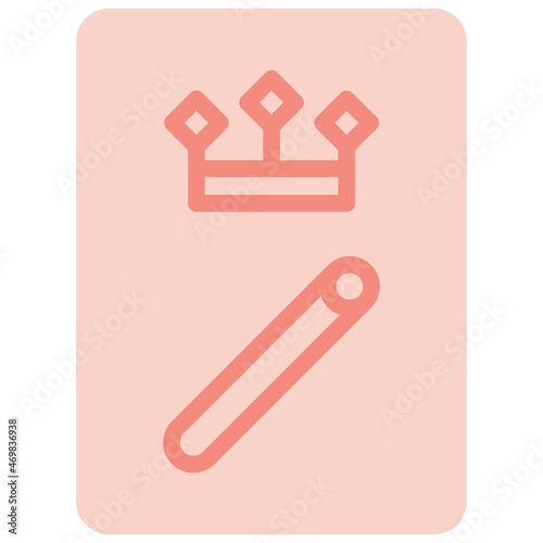 queen of wands two tone icon