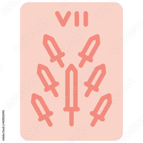 seven of swords two tone icon