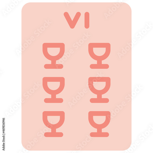 six of cups two tone icon