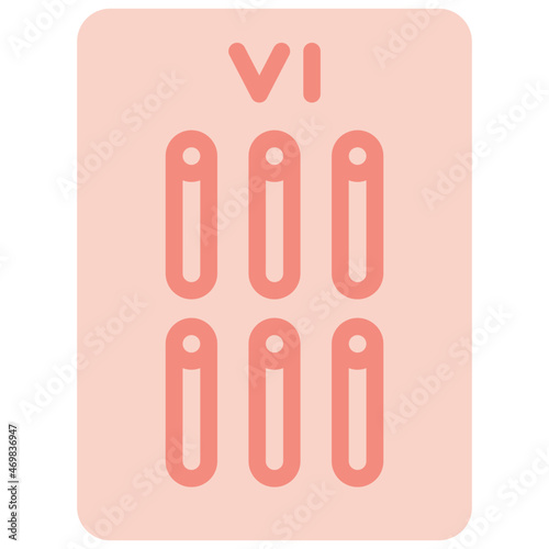 six of wands two tone icon