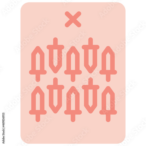ten of swords two tone icon