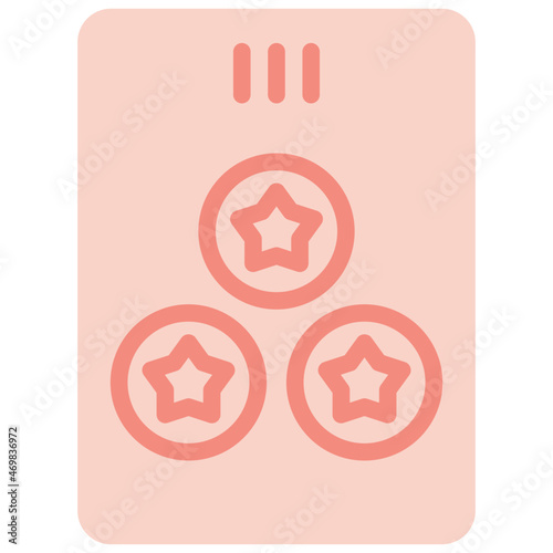 three of pentacles two tone icon