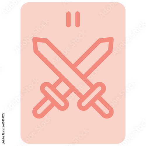 two of swords two tone icon