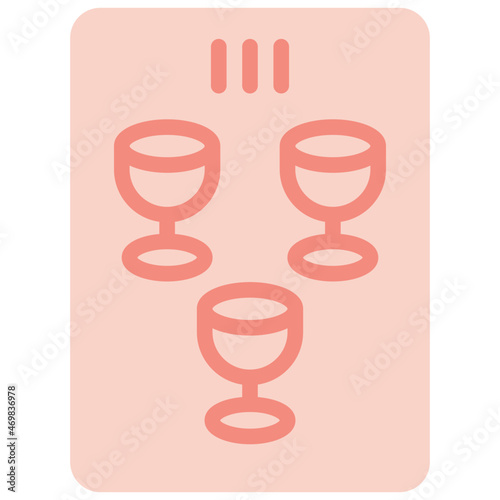 three of cups two tone icon