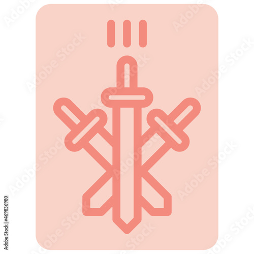 three of sword two tone icon