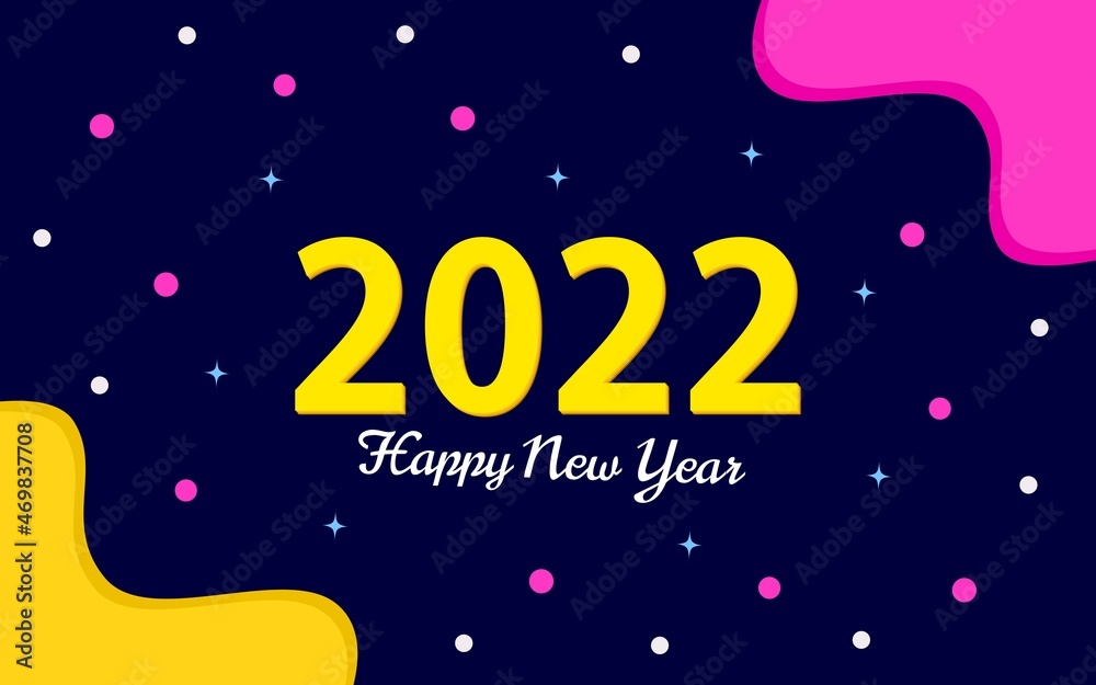 Happy new year 2022 background design in blue color. designs for banner and cover templates.