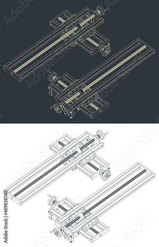 Milling table isometric blueprints