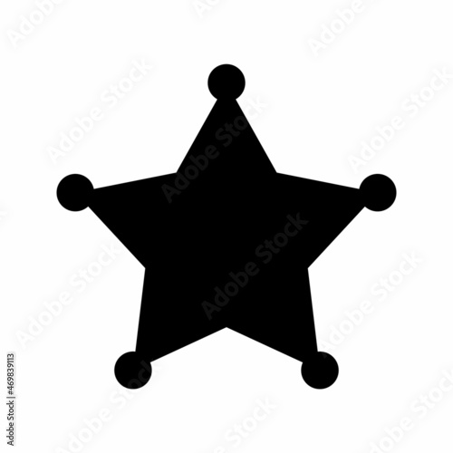 star sheriff ranger silhouette vector icon
