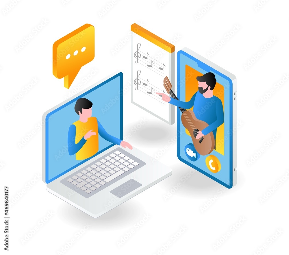 Learn music online with laptop and smartphone Learn music online with laptop and smartphone
