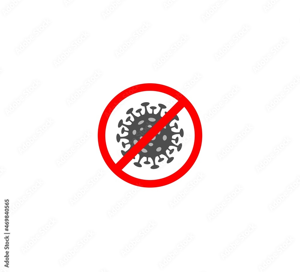 Pandemic medical concept with dangerous cells. Sign caution coronavirus on white background. Stop coronavirus icon Pandemic medical concept with dangerous cells. Sign caution coronavirus on white background. Stop coronavirus icon