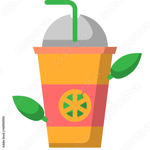 Vector lemonana juice flat icon, food and drink related 64x64 Pixel, whitebackground photo