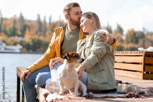 Lovely couple with cute dog...