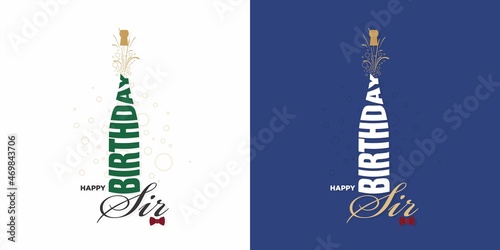 Photography Conceptual Greeting Card of Happy Birthday Sir