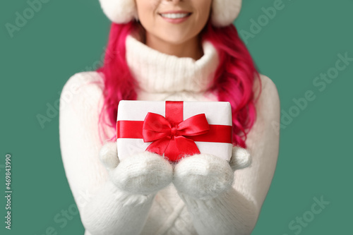 Beautiful woman in warm glo...