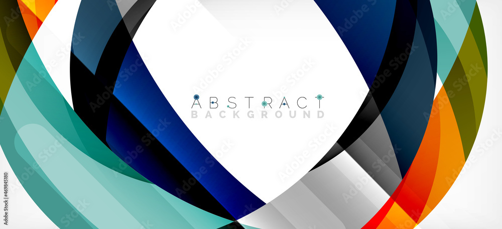 Color circle shapes, minimal geometric background. Trendy dynamic composition. Vector Illustration For Wallpaper, Banner, Background, Landing Page Color circle shapes, minimal geometric background. Trendy dynamic composition. Vector Illustration For Wallpaper, Banner, Background, Landing Page