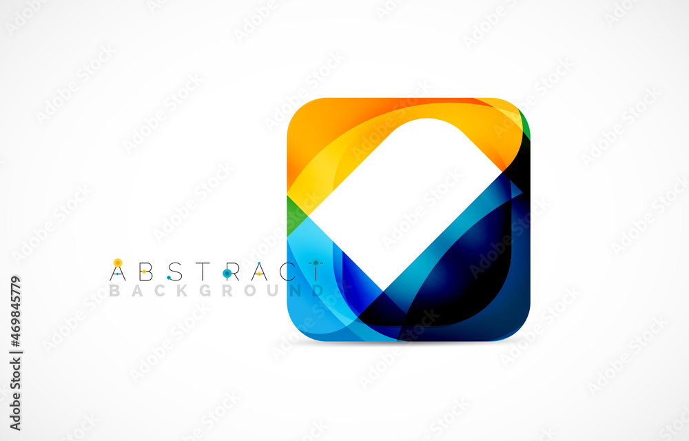 Minimal background. Abstract square shape with round corners created with wavy forms. Vector Illustration For Wallpaper, Banner, Background, Landing Page Minimal background. Abstract square shape with round corners created with wavy forms. Vector Illustration For Wallpaper, Banner, Background, Landing Page