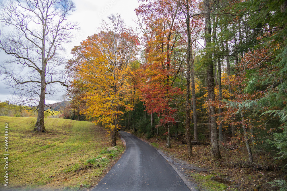 Cades Cove Loop Road, Fall foliage in Great Smoky Mountains National Park, Tennessee