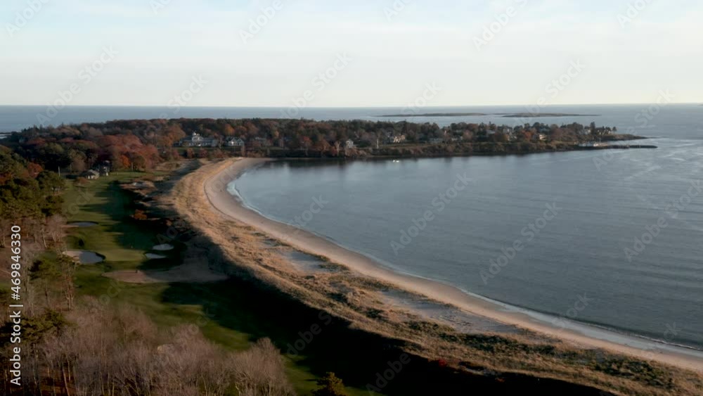 Stunning aerial wide angle on Prouts Neck beach in Scarborough, Maine. Stunning aerial wide angle on Prouts Neck beach in Scarborough, Maine.