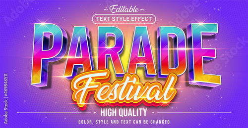 Editable text style effect - Parade Festival text style theme.