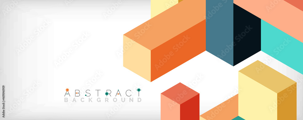 Abstract background. 3d cubes, cubic elements and blocks. Techno or business concept for wallpaper, banner, background, landing page Abstract background. 3d cubes, cubic elements and blocks. Techno or business concept for wallpaper, banner, background, landing page