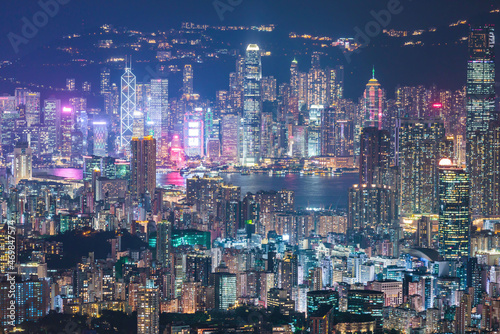 Nightscape of the Victoria Harbour and Kowloon area of Hong Kong © gormakuma