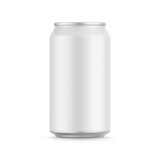Aluminum drink can mockup isolated on white background. 330ml aluminum soda can mockup, 3d illustration