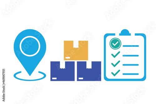 Supply chain, order delivery, distribution warehouse, global shipping service, logistics company, send parcel for website, application, printing, document, poster design, etc. vector EPS10