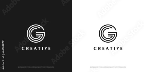 letter G logo line design, Minimalist G initial based vector icon.