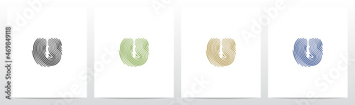 Finger Print Letter Logo Design U