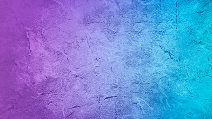 Purple pink turquoise teal abstract background. Gradient. Toned rough surface texture. Painted concrete wall. Colorful background with copy space for design.