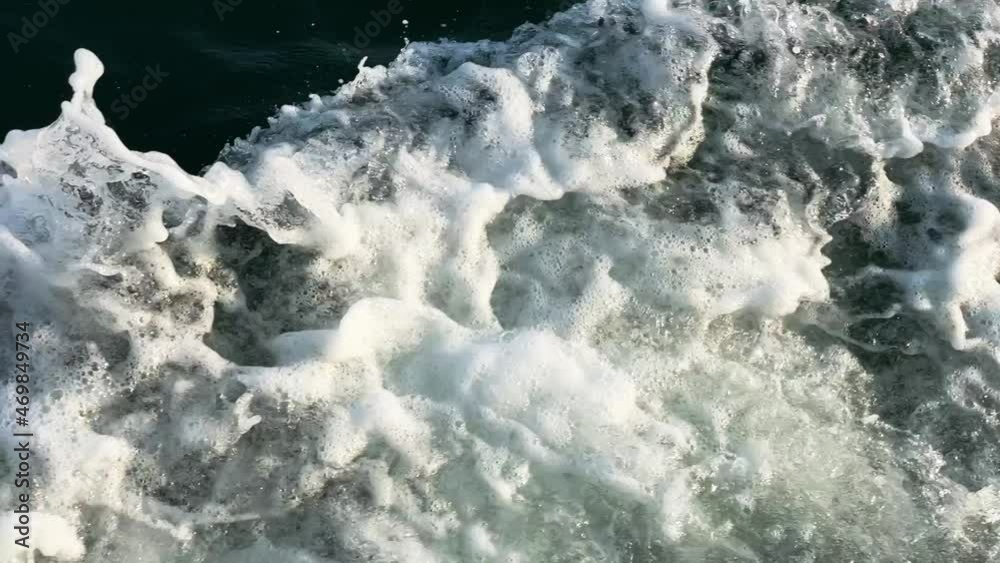 White Water Wake From A Boat - close up