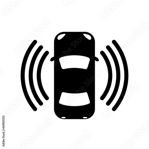 self-driving car, smart car vector icon illustration