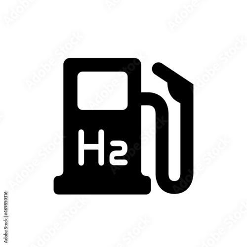 H2 (hydrogen) fuel station vector icon illustration