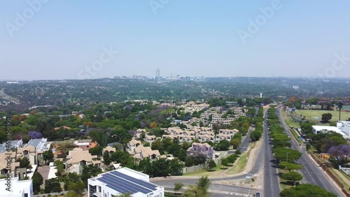 An aerial view of the city of Sandton from Bryanston, Johannesburg North, South Africa photo